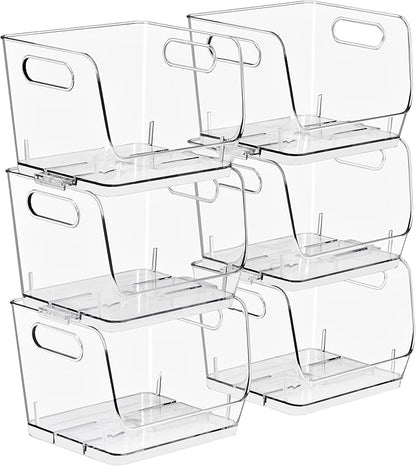 Sorbus Stackable Storage Bins Open Front, Pantry Bins by Sorbus