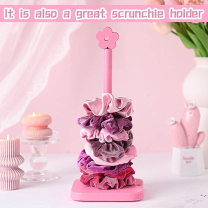 Leinuosen Pink Flower Paper Towel Holder Coquettish Cute Flower Wooden Paper - Image 6