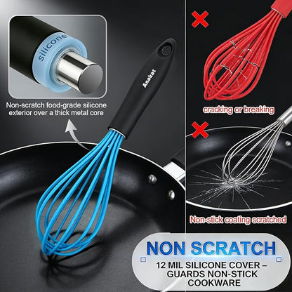 Anaeat Silicone Balloon Whisk, Milk and Egg Beater Blender, Heat Resistant - Image 3