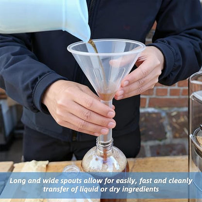8 Pcs 3.5 Inch Wide Mouth Plastic Funnels, Easy and Smooth Content Transfer - Image 4
