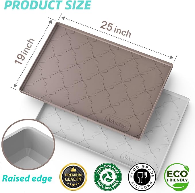 SIKADEER 25" x 19" Under Sink Mat Waterproof, Silicone Mat Kitchen Drawer Shelf - Image 3