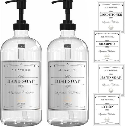 Sunrise Premium 16 OZ Thick Clear Glass Soap Dispenser - Image 7