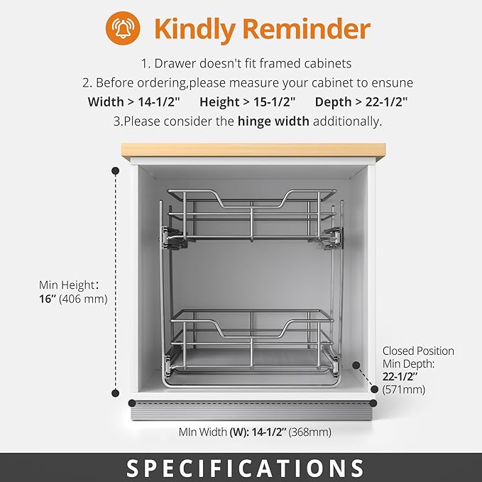 ZOINLIY Pull Out Cabinet Organizer, Versatile Slide Out Kitchen Organizers and - Image 5