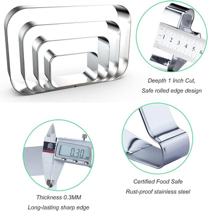 Rounded Rectangle Plaque Cookie Cutter Geometric Set - Image 3