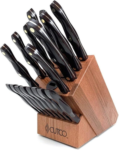 Cutco 19 Pc Kitchen Knife Set Cherry Wood Stand by Cutco