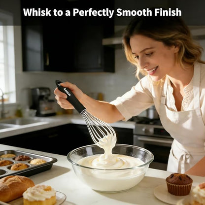Anaeat Stainless Steel Kitchen Whisk Set of 5, Milk and Egg Beater Blender - Image 2