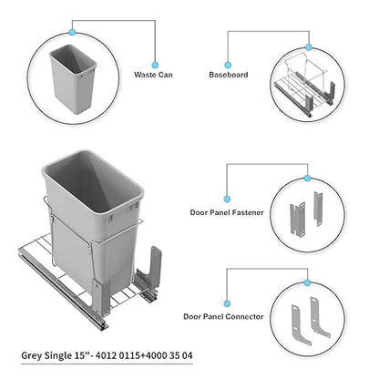 Dowell B15 Aluminum Base Wastebasket Pullout - Image 8