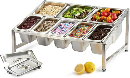 CURTA Expandable 18/8 Stainless Steel Spice Rack Set, NSF Certified, 2-Tier by CURTA