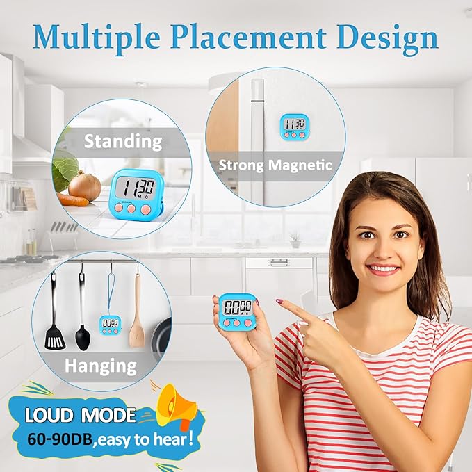 ZILLEEN 12 Pack Kitchen Timers for Cooking Digital Classroom Timers for Kids - Image 2