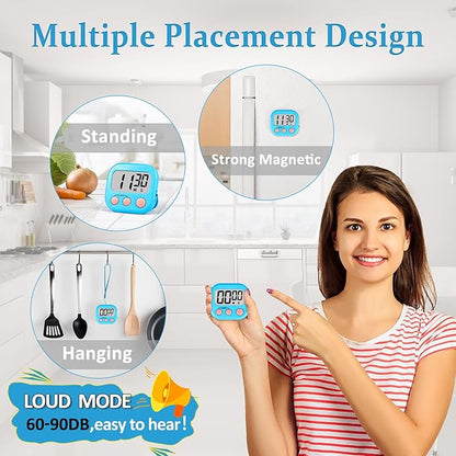 ZILLEEN 12 Pack Kitchen Timers for Cooking Digital Classroom Timers for Kids - Image 2