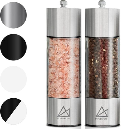 Salt and Pepper Grinder Set Manual 2 Pack | Large Round Salt and Pepper Shakers - Image 8