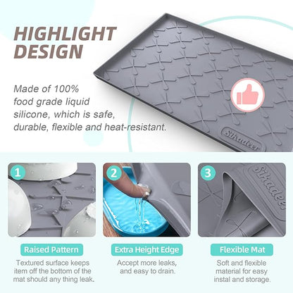 SIKADEER 40" x 22" Under Sink Mat Waterproof, Silicone Mat Kitchen Drawer Shelf - Image 4