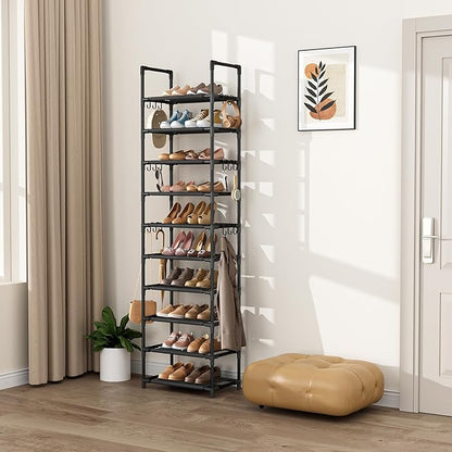 VTRIN 10 Tiers Tall Shoe Rack Holds 20-25 Pairs of Shoes Sturdy Vertical Shoe - Image 7