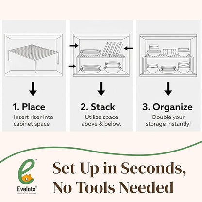 Evelots Kitchen Cabinet Wire Shelf Organizer/Rack - Image 5