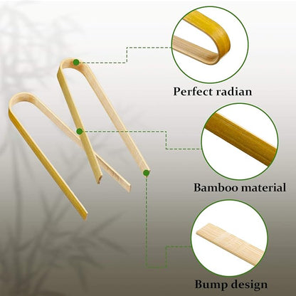 Patelai 90 Pieces Mini Bamboo Tongs Long Toast Tongs Disposable Wooden Cooking - Image 3