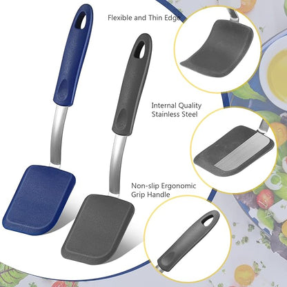 Silicone Cookie Spatula Turner 2 Pack Mini Brownie Spatula Flexible Kitchen - Image 3