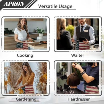 Server Apron with 3 Pockets, Waterproof Oil Waitress Waiter Half Apron - Image 6