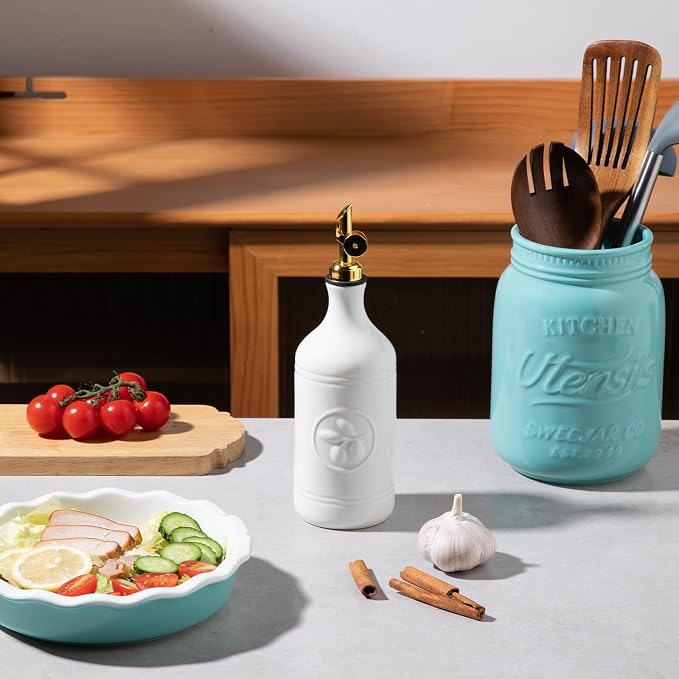 Sweejar 16 Oz Ceramic Olive Oil Dispenser Bottle, Oil Dispenser - Image 2