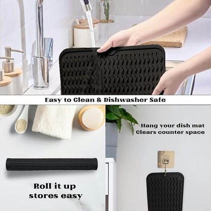 ZLR Silicone Dish Drying Mat 12" x 12" Square - Image 4