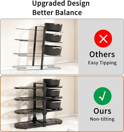 Adjustable Heavy Duty Pots and Pans Organizer Under Cabinet, 8-Tier Pot and Pan - Image 4