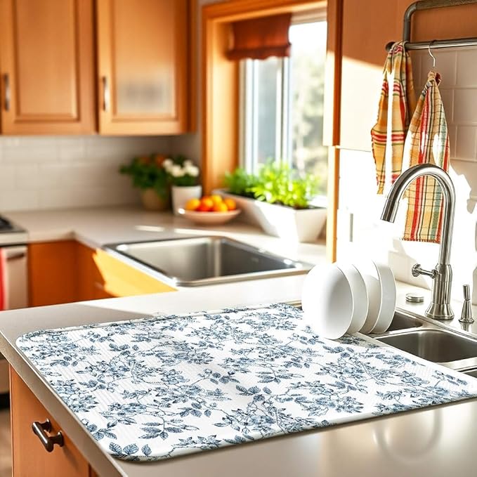 Floral Spring Small Dish Drying Mat - Image 2