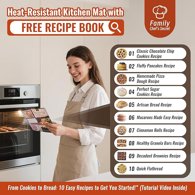 Silicone Baking Mat with 10 Useful Recipes, Non Stick Pastry Mat - Image 2