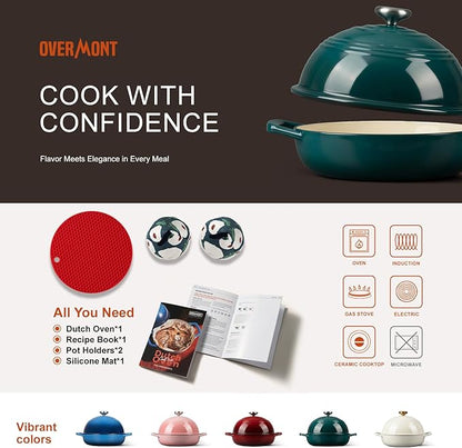 Overmont Enameled Cast Iron Bread Oven - 6QT Bread Dutch Oven - Image 6