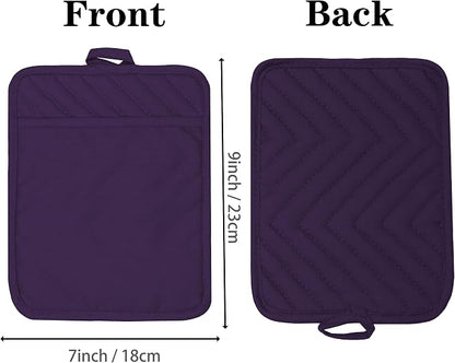 Oven Pot Holder with Pocket Cotton Heat Resistant Coaster Potholder Kitchen Hot - Image 2