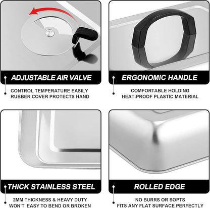 13x 9.75Inch Cheese Melting Domes, HaSteeL Rectangular Basting Steam Cover - Image 3