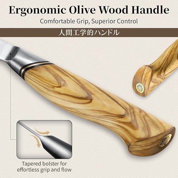 TIVOLI Damascus Santoku Knife 7 inch – Japanese VG-10 Professional Kitchen Knife - Image 3