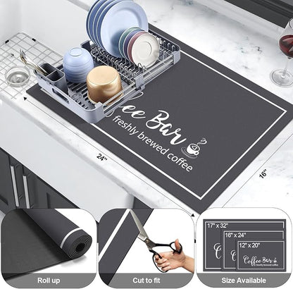 Findosom Dish Drying Mat, Cuttable Drying Mat - Image 2