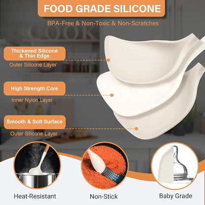 Large Silicone Kitchen Utensils Set, Heat Resistant and BPA Free Silicone - Image 5