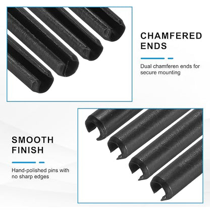 MECCANIXITY 120Pcs Slotted Split Roll Pins 2/25 Inch Dia. 1-1/5 Inch Length - Image 3