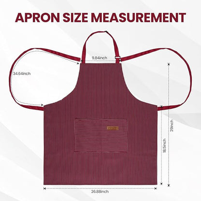 Serrenf 2 Pack Apron, Cooking Kitchen Aprons, Adjustable Bib Apron - Image 5