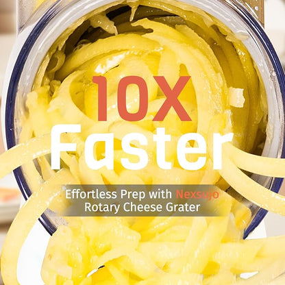 Rotary Cheese Grater Hand Crank, 3 Blades Slicer Shredder, Cheese Grater - Image 2
