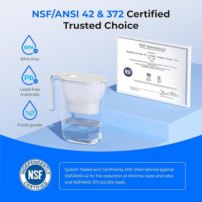 Waterdrop PT-05W-L Water Filter Pitcher, NSF Certified, 200-Gallon Long-Life - Image 5