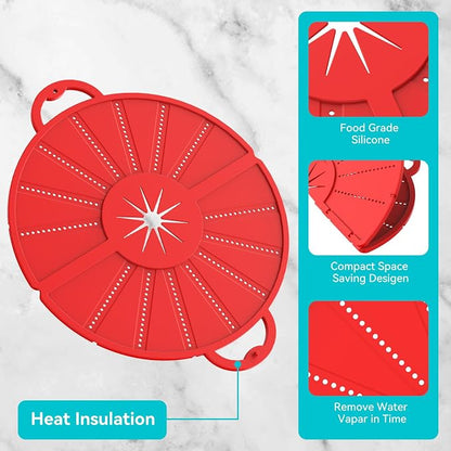 Silicone Splatter Screen for Frying Pan, Foldable Splash Guard, Heat-Resistant - Image 3