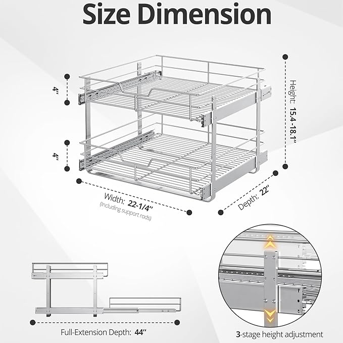 ZOINLIY Pull Out Cabinet Organizer, Versatile Slide Out Kitchen Organizers and - Image 2