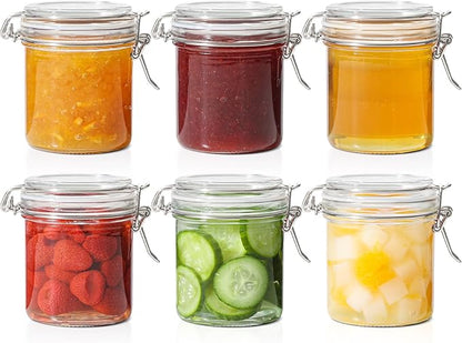 ComSaf 8oz Glass Jars with Airtight Lids, Cylindrical Jelly & Spice Jars by ComSaf