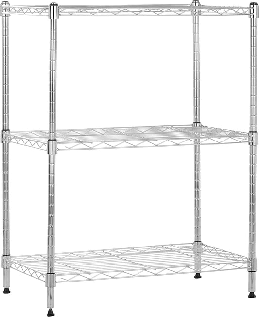 Amazon Basics 3-Shelf Adjustable Heavy Duty Steel Wire Shelving Rack by AmazonBasics