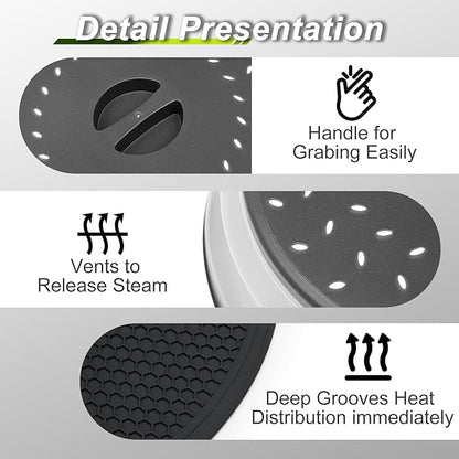 4 in 1, WENWELL Vented Collapsible Microwave Splatter Cover & Mat, Kitchen dish - Image 7