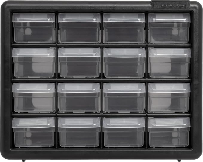 Akro-Mils 16-Drawer Plastic Storage Cabinet | 10-1/2 x 6-1/2 x 8-1/2 Inch | - Image 16