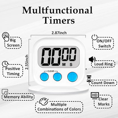 ZILLEEN 12 Pack Kitchen Timers for Cooking Digital Classroom Timers for Kids - Image 7