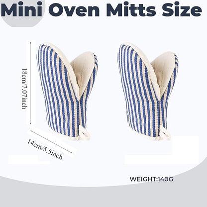 1 Pair Mini Oven Mitts, High Heat Resistant Oven Gloves, Kitchen Short Oven Mit - Image 3