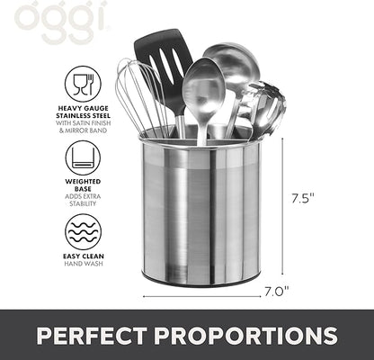 Oggi Jumbo Stainless Steel Rotating Utensil Holder - Image 5