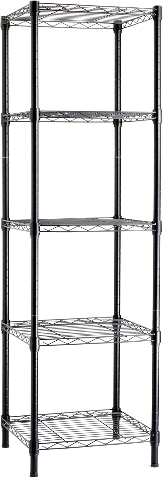 Amazon Basics 5-Shelf Tower Adjustable Storage Shelving Unit by AmazonBasics