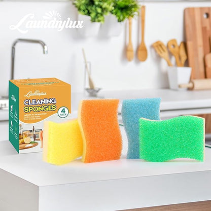 LAUNDRYLUX Scrub Sponge, 8 Pack Dual-Sided Temperature-Responsive Scrubber - Image 7