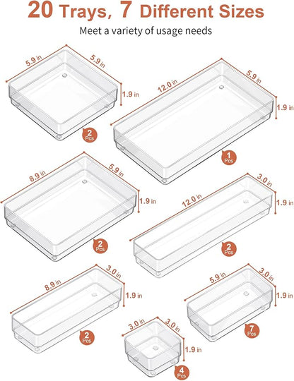 SMARTAKE 20-Piece Drawer Organizer - Image 2