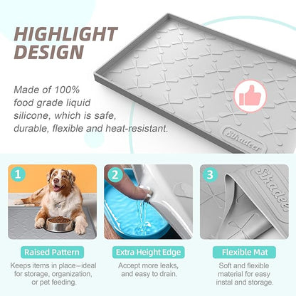 SIKADEER 31" x 19" Under Sink Mat Waterproof, Silicone Mat Kitchen Drawer Shelf - Image 5