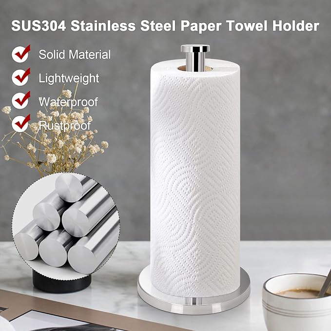 NearMoon Standing Paper Towel Holder, Kitchen Paper Towel Tissue Holder- - Image 3